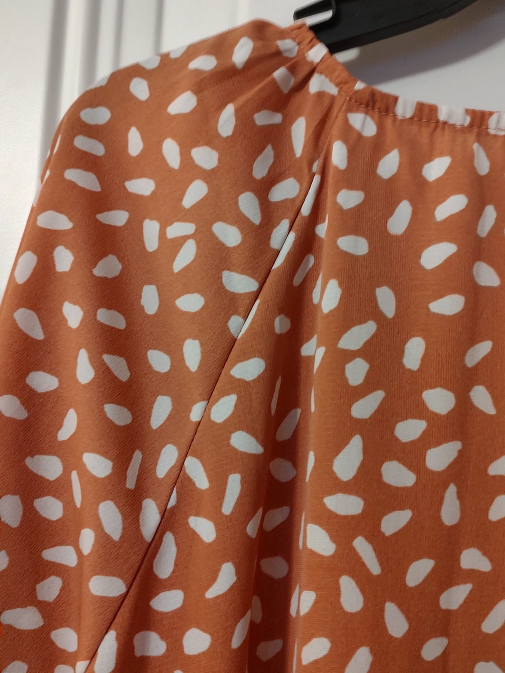 Umgee Rust & White Polka Mix Midi Dress - Picture 6 of 8